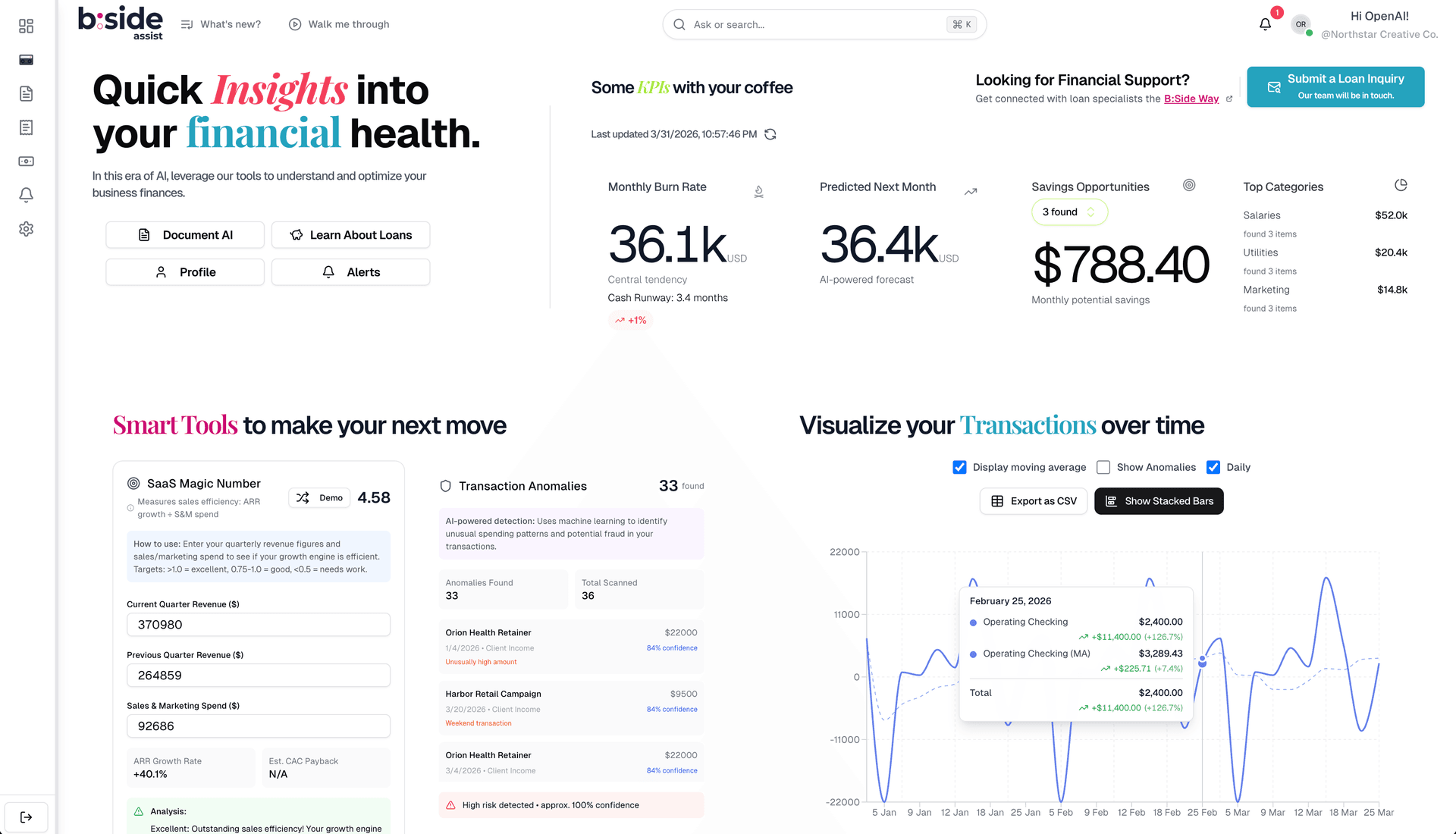 B:Side Assist Dashboard